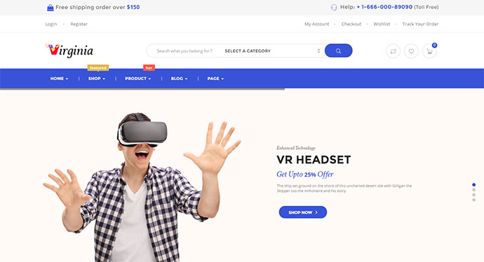 버지니아 - 전자 WooCommerce WordPress 테마
