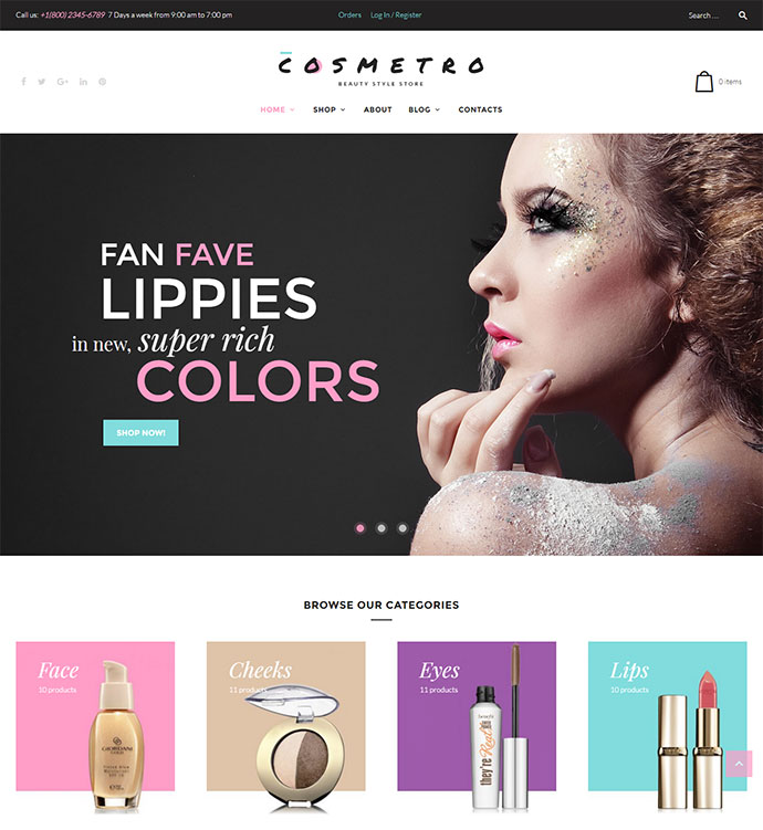 Cosmetro - 화장품 매장 WooCommerce 테마