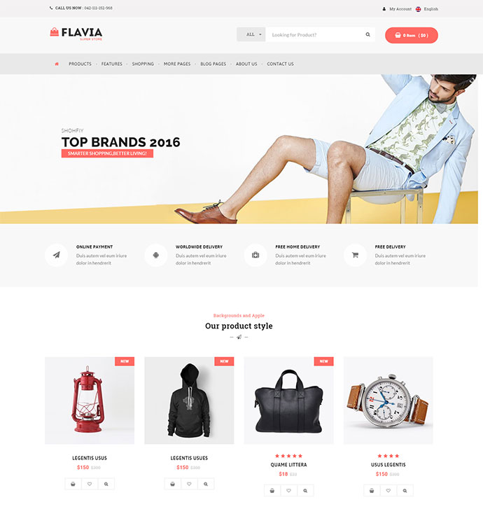 반응형 WooCommerce WordPress 테마 다운로드