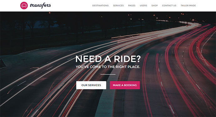 Transferts - Thème WordPress pour le transport et la location de voitures