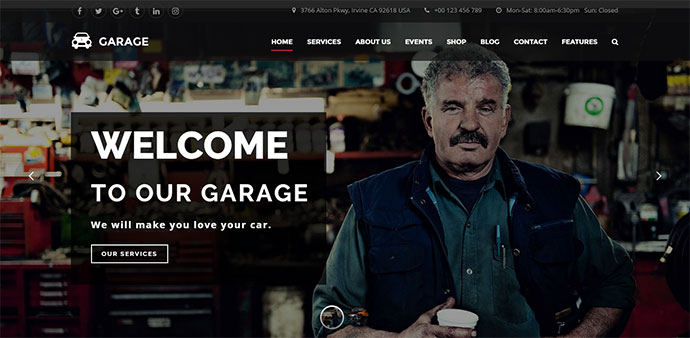 Thème WordPress automobile - Garage