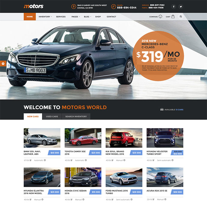 Thème WordPress pour automobiles, voitures, véhicules, concessionnaires de bateaux, petites annonces