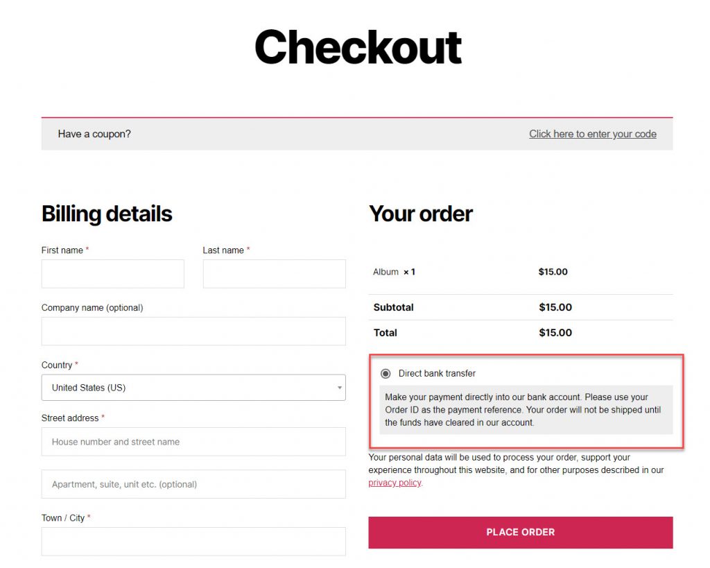 WooCommerce-Zahlungsoptionen