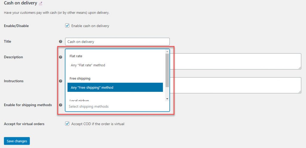 WooCommerce-Zahlungsoptionen