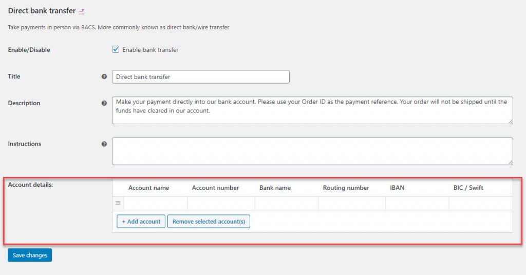 WooCommerce-Zahlungsoptionen