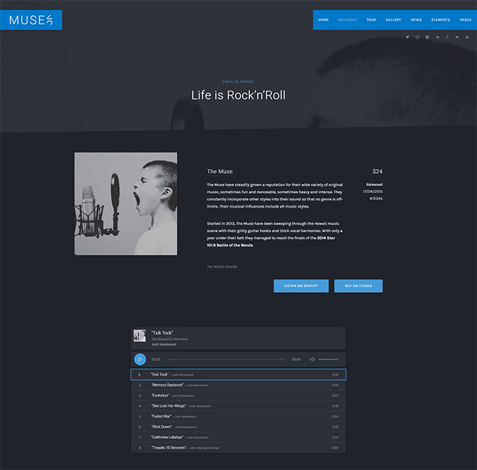Muse — Temă WordPress pentru muzică