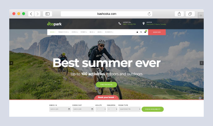 Ecopark - Temă WordPress pentru tur, vacanță, călătorie și stațiune