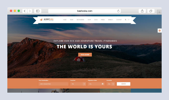 Aventura - Tema WordPress pentru sistemul de rezervări pentru călătorii și tururi
