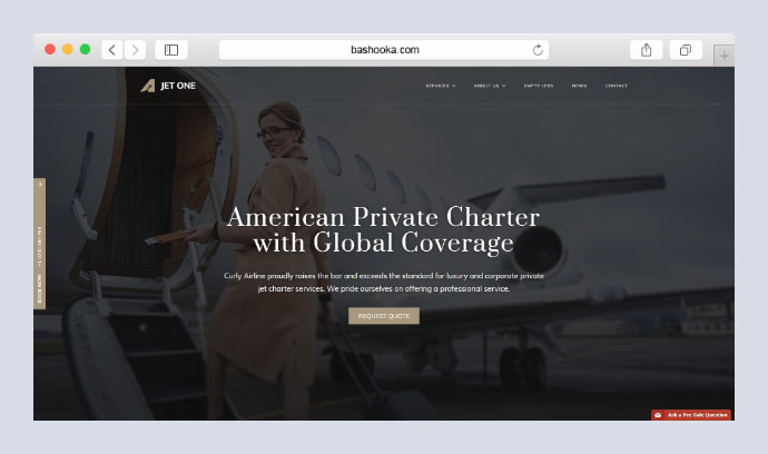 Jet One - Tema WordPress pentru companii aeriene private