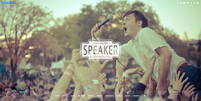 Thème WordPress pour haut-parleur One Page Music