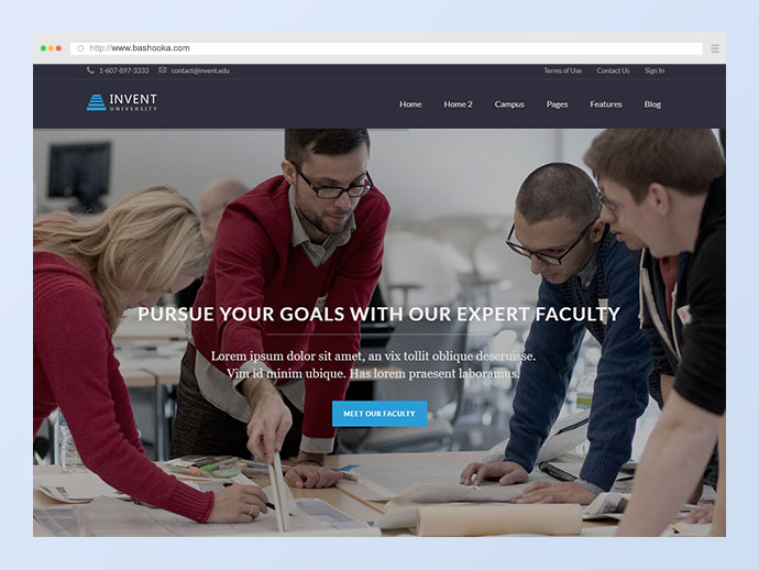 Invent - Motyw WordPress na kurs edukacyjny College
