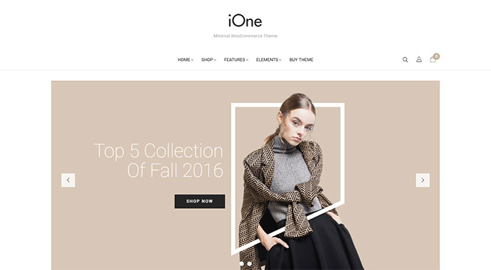 iOne — минималистичная отзывчивая тема WooCommerce