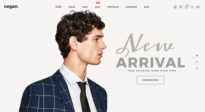 Negan — чистая минималистичная тема WooCommerce