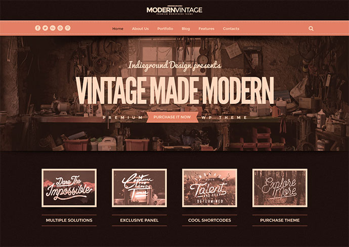 모던 빈티지 | 한 페이지 WordPress 테마