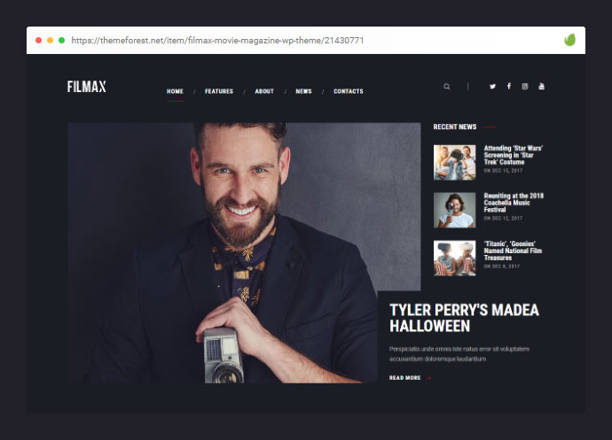 Filmax | Tema WordPress per riviste di cinema e film