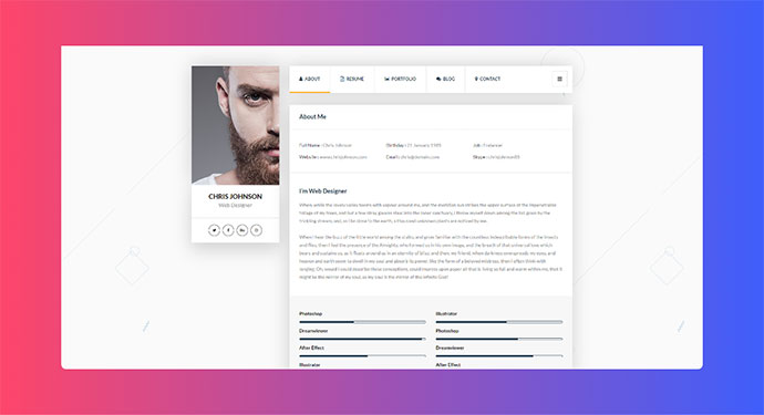 Picard - vCard & Resume WordPress Theme