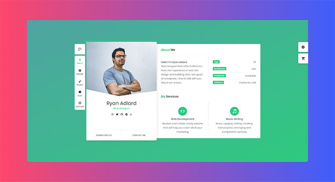 Ryan - سمة CV / Resume / vCard