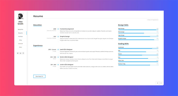 استئناف / CV / vCard / Portfolio