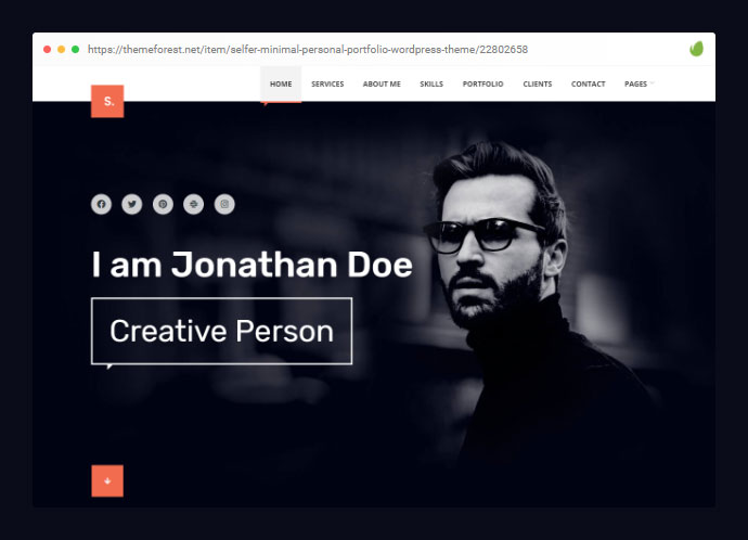 Selfer - 最小的個人投資組合 WordPress 主題