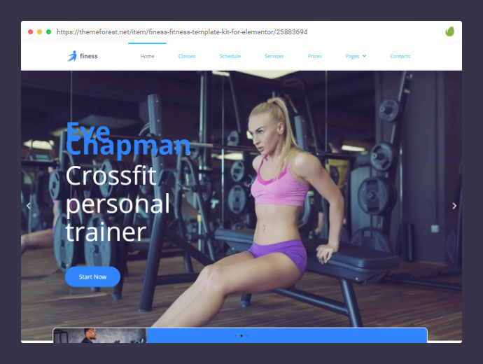 Finess – Elementor 的健身模板套件