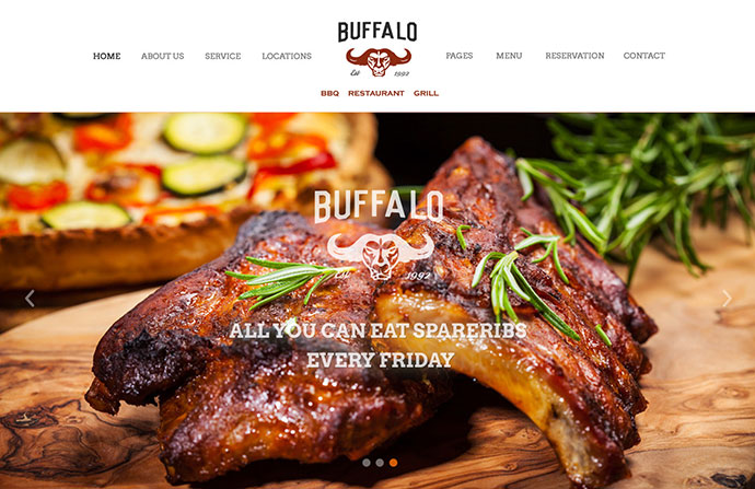 Buffalo - 咖啡厅和餐厅 WordPress 主题