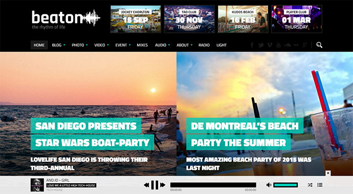 Beaton - WordPress-Theme für Musik, Radio und Events