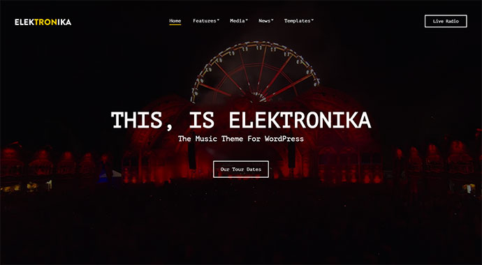 Elektronika - Musik / Künstler / Radio WordPress-Theme