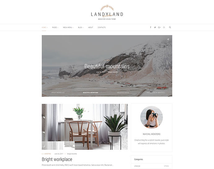 Landyland - Responsivo tema limpio para blog y revista