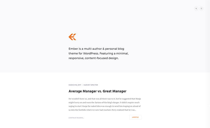 Ember - Tema Responsivo para Blog de WordPress