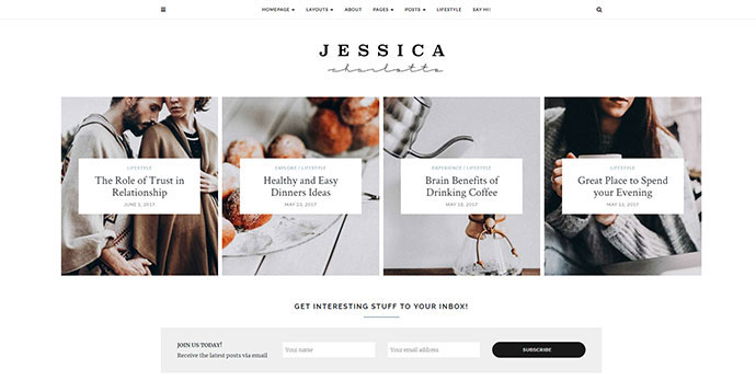 Jessica - Tema de WordPress personal simple y elegante