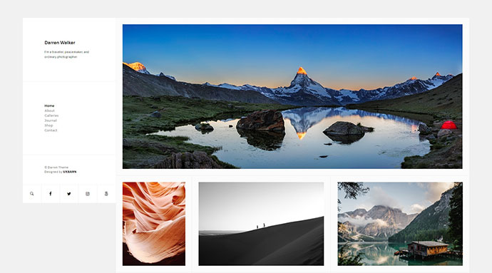 Darren - Tema de WordPress compatible con fotografía y WooCommerce
