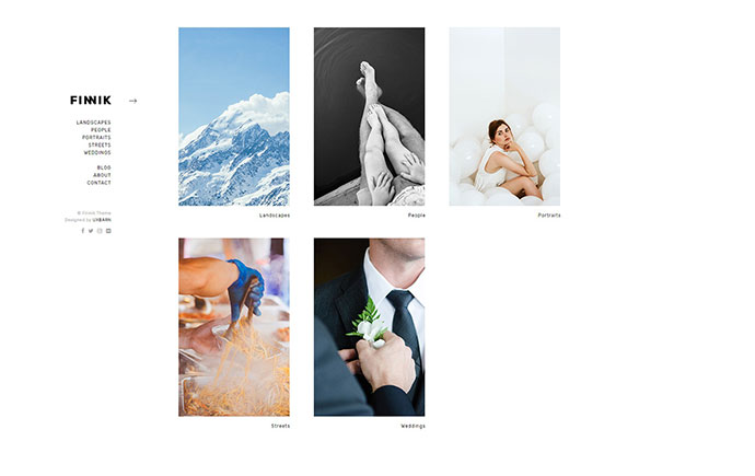 Finnik - Tema minimalista de WordPress para fotógrafos