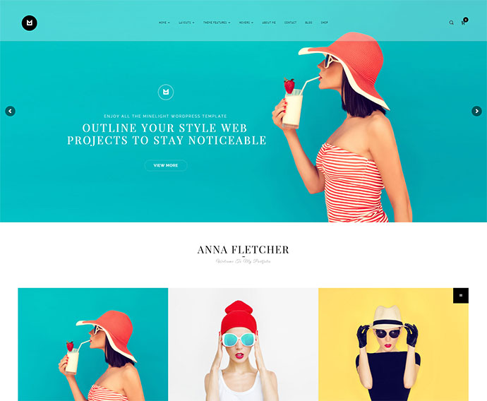 Minelight – Tema minimalista de WordPress para portafolios