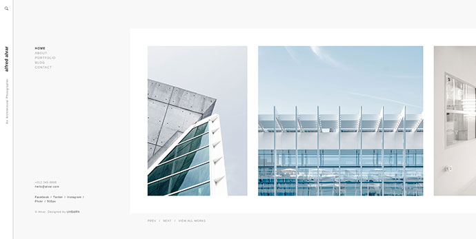 Alvar - Tema de portafolio minimalista y moderno para fotógrafos