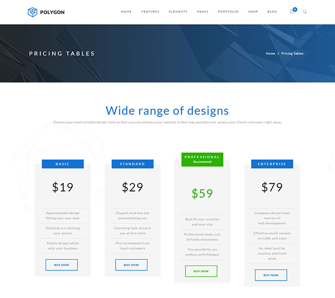 Polygon - Un poderoso tema de WP multipropósito