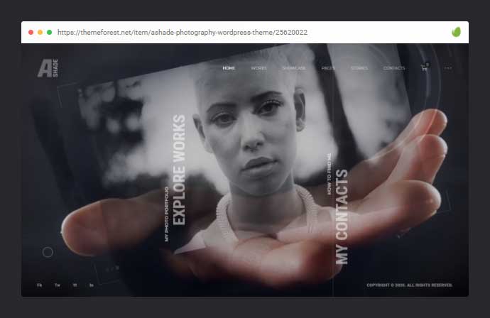 Ashade | Fotografía Tema de WordPress