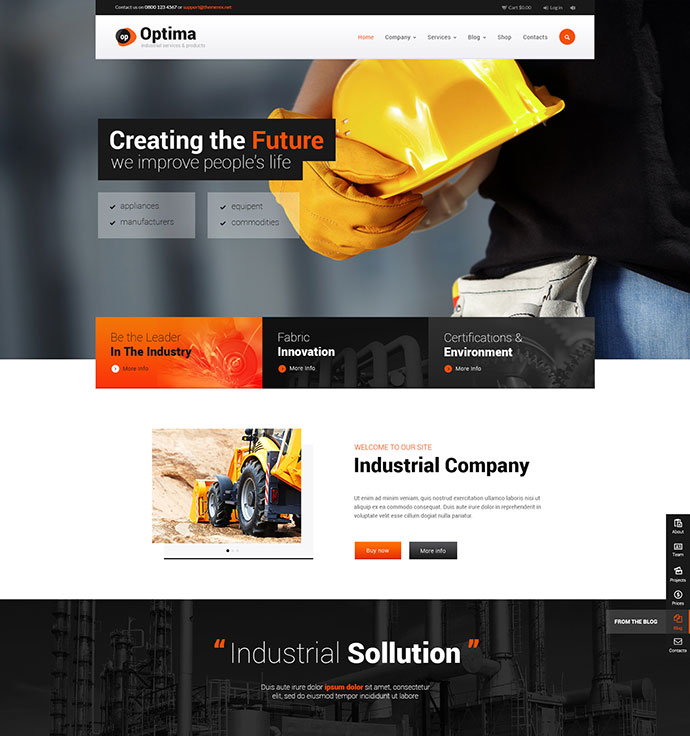 Optima Industrial WordPress Theme