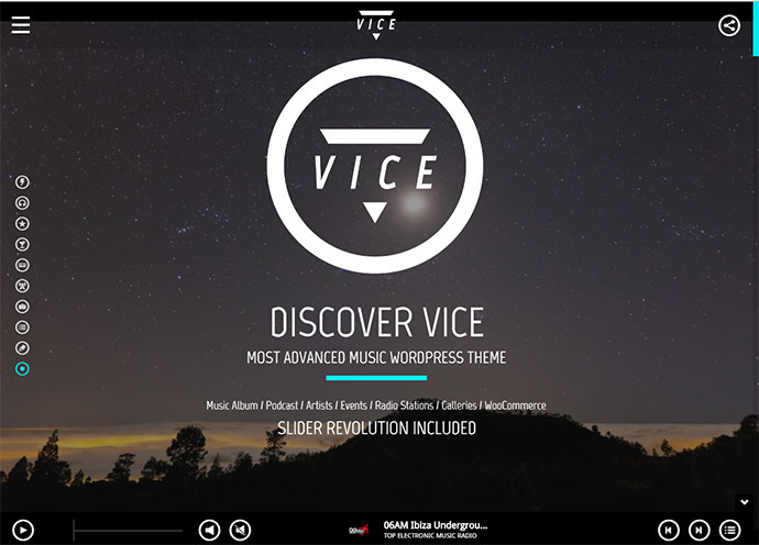 รอง: วงดนตรี, ดีเจและวิทยุ WordPress Theme