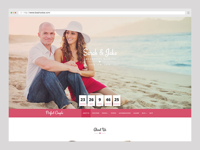 Couple parfait - Thème WordPress de mariage
