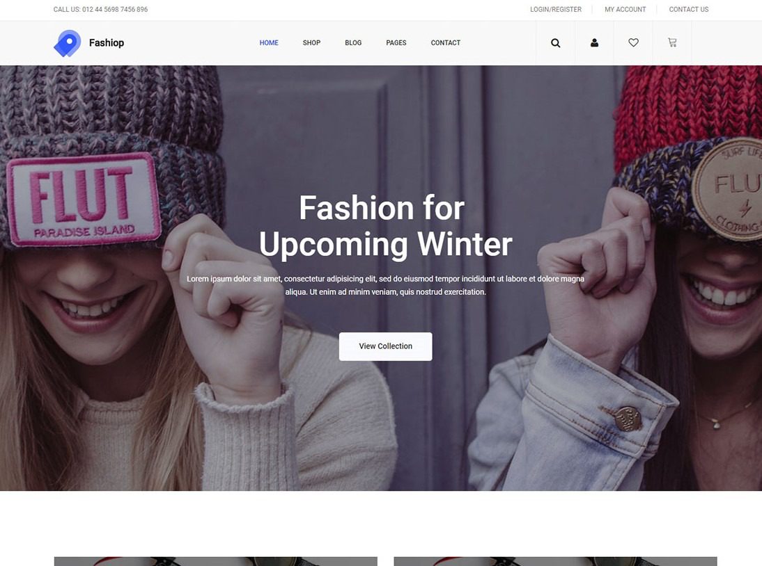 เทมเพลตร้านค้าออนไลน์ Boostrap ฟรีของ Fashiop