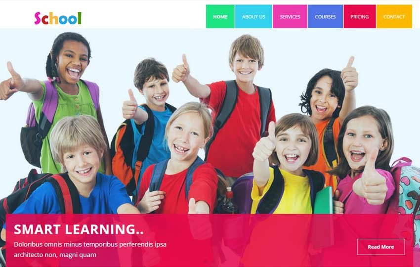 เทมเพลต Bootstrap Elearning ฟรีของโรงเรียน