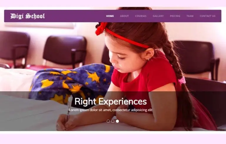 เทมเพลต Bootstrap Elearning ฟรีของ Digi School
