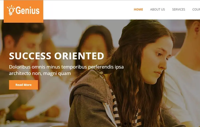 เทมเพลต Bootstrap Elearning ของ Genius ฟรี