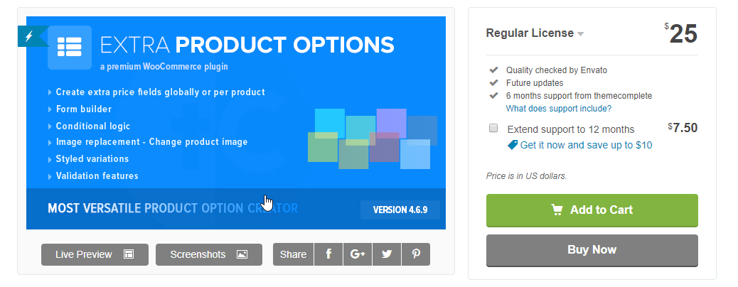 screenshot del plugin WooCommerce Extra Product Options
