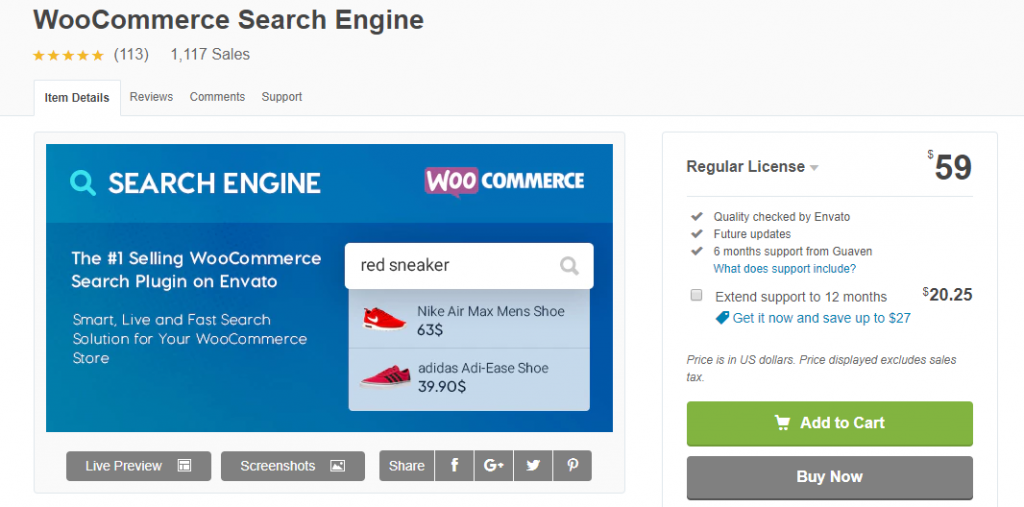 Поиск продуктов WooCommerce