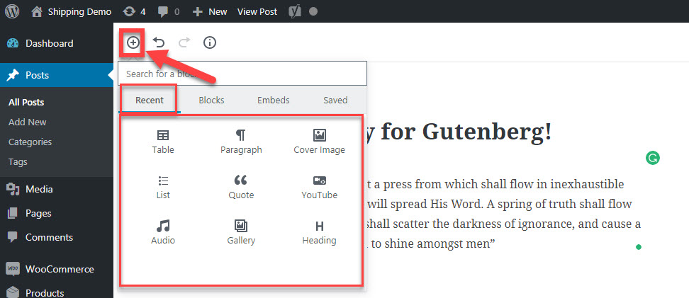 Gutenberg WordPress Editor
