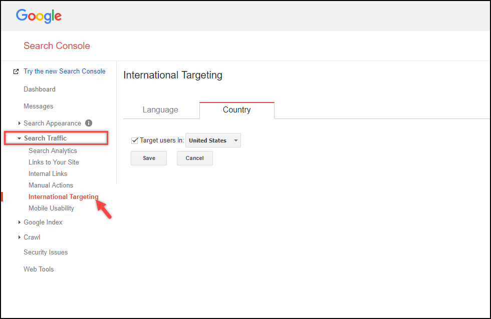 تحسين WordPress - Google Search Console | الاستهداف الدولي Optimize WordPress - Google Search Console | International Targeting