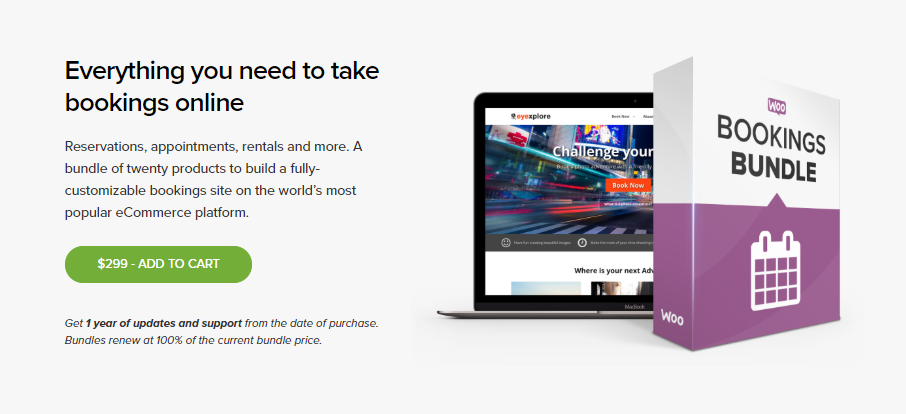 WooCommerce 확장 번들용 WooBookings 번들 이미지