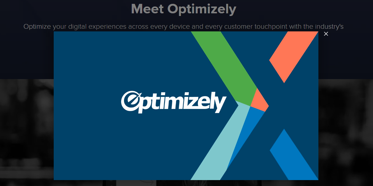 สกรีนช็อตของ Optimizely