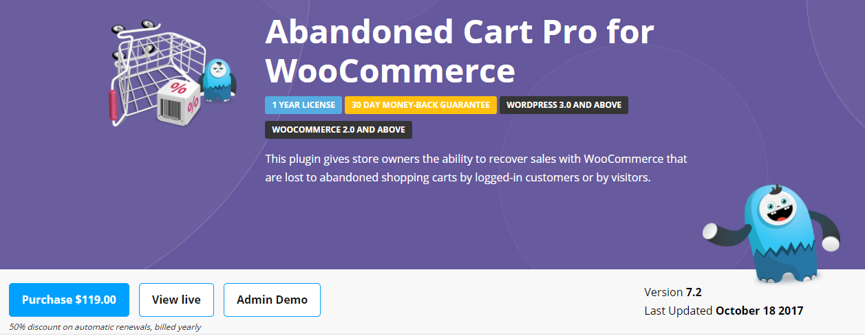 captura de pantalla del complemento Abandoned Cart Pro